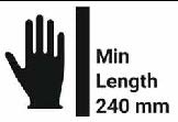 Minimalna długość rękawicy 240mm